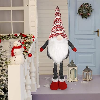 Grand gnome de Noël sur pied – 101 cm