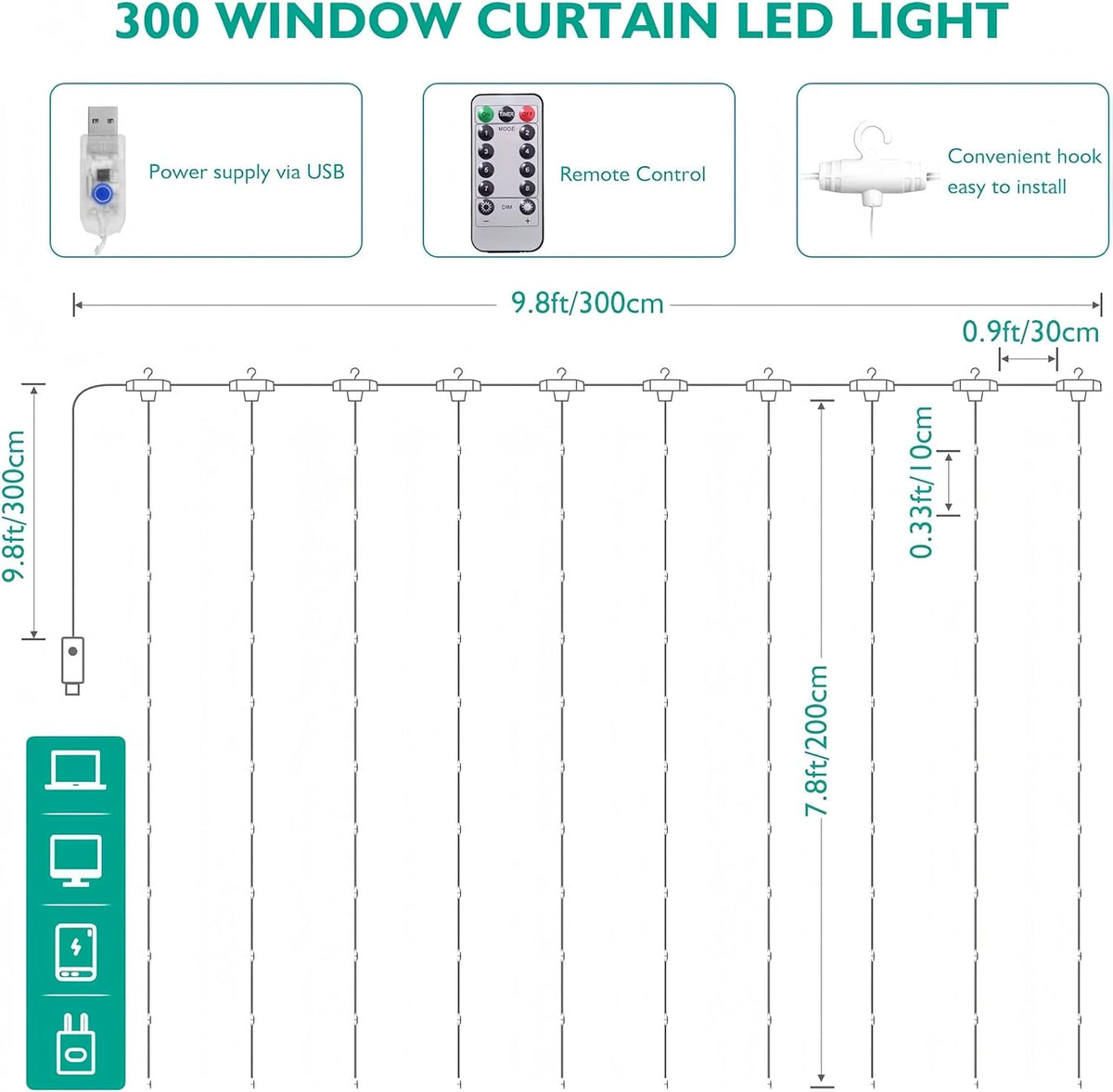 Rideau lumineux LED
