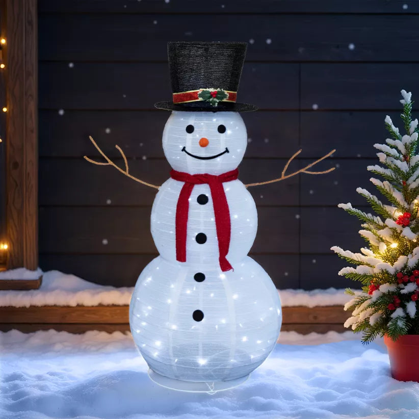 Bonhomme de neige lumineux 100 LED (H120 cm) Stan blanc froid